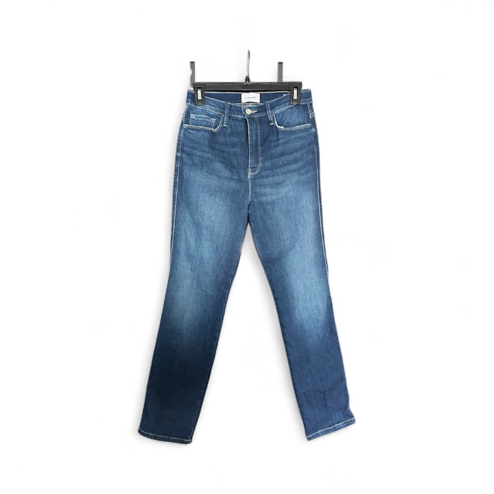 Frame denim le sylvie slender straight leg high waisted size 28 EUC